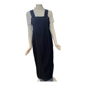 OAK + FORT Black and White Maxi Dress with Square Neckline